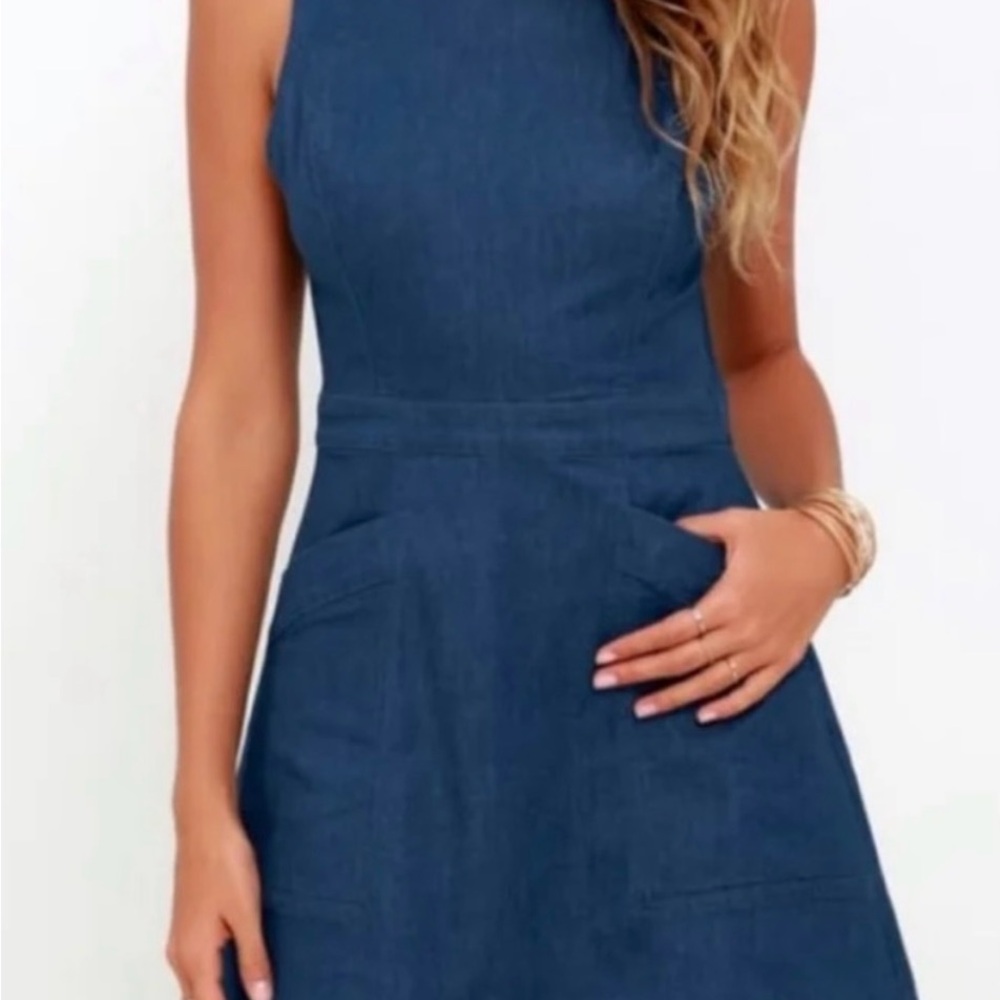 Retro Denim Sleeveless Dress